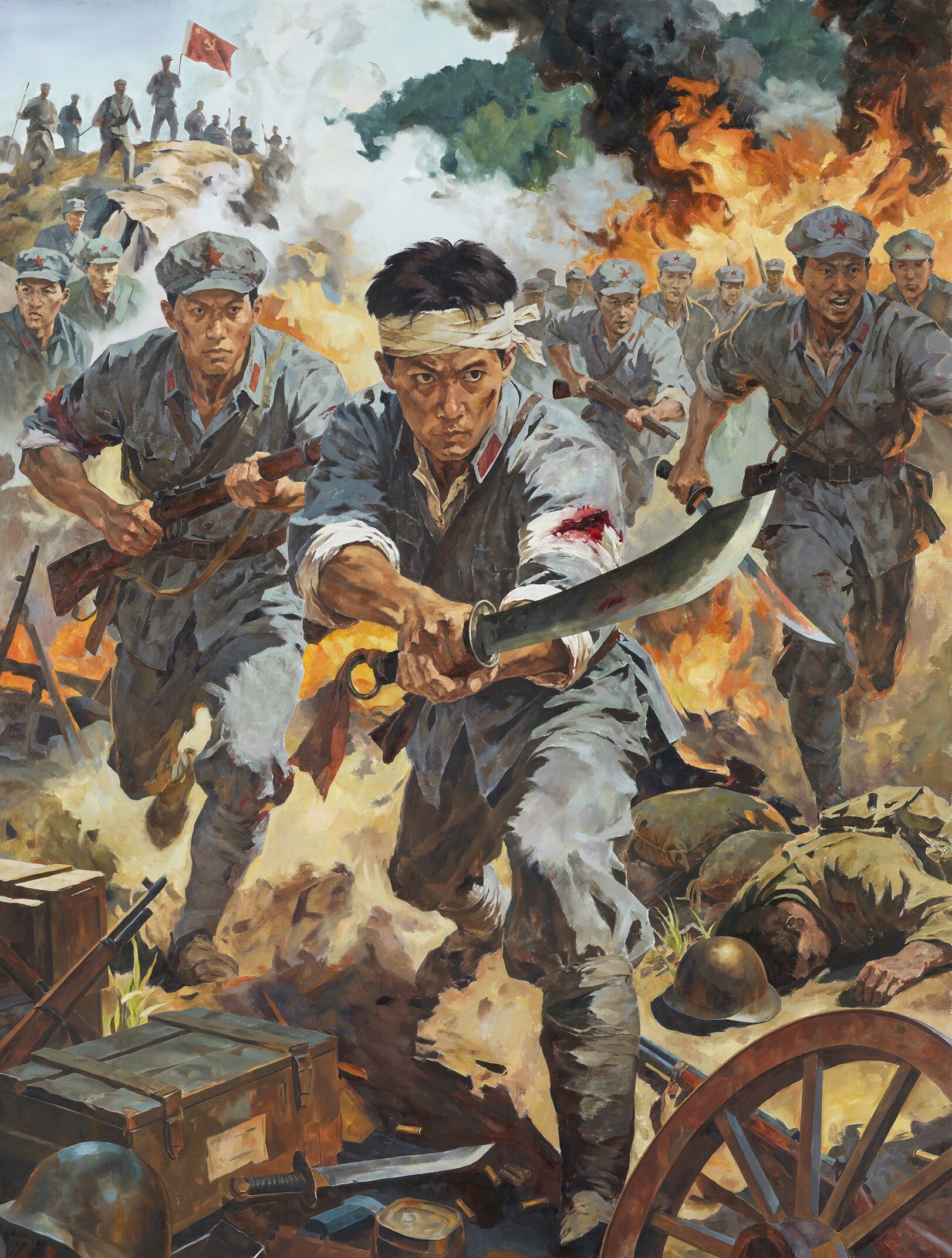 8.《 血战脚山铺 》 李岩、贺明 油画 .jpg