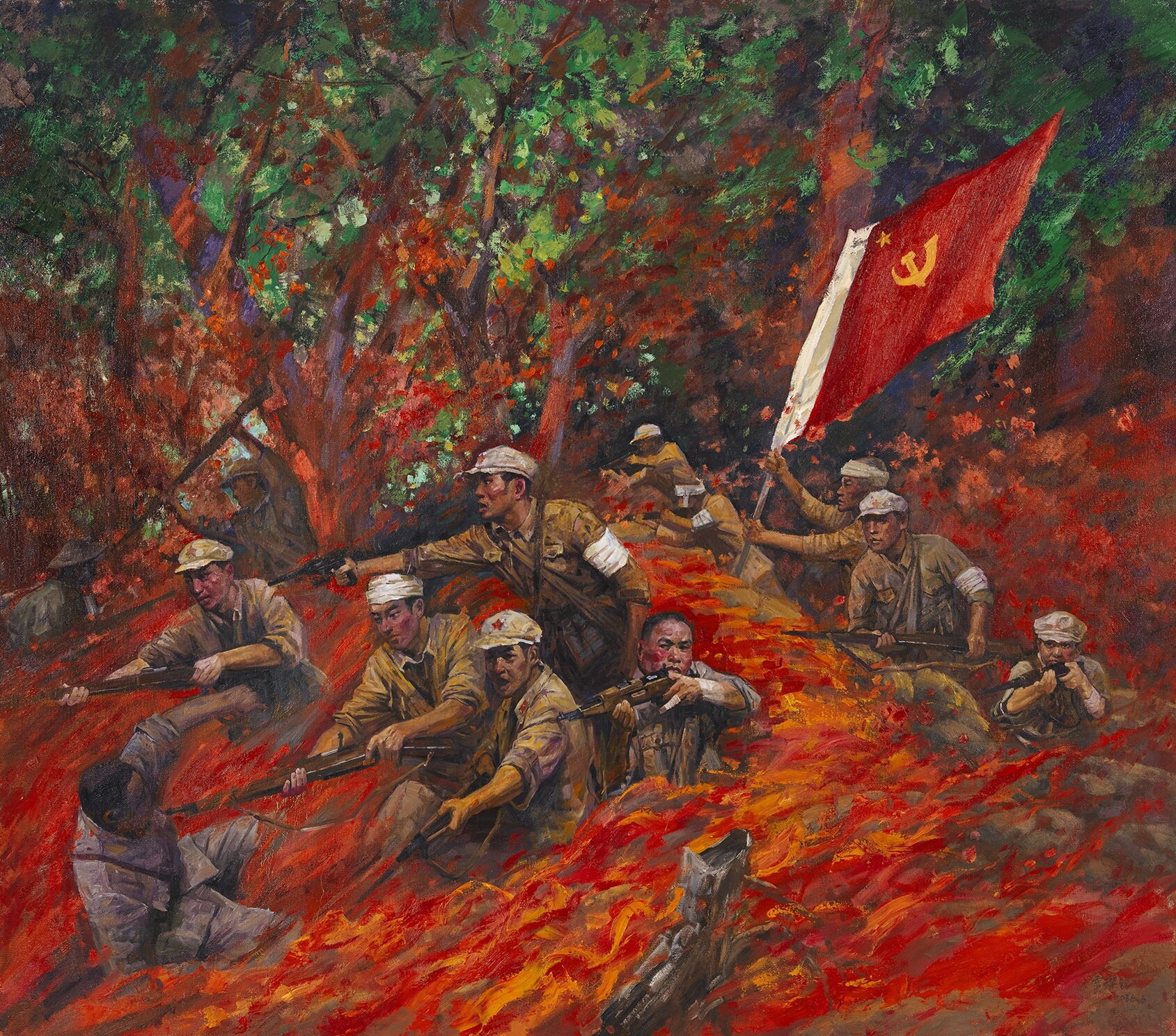 《鏖战》雷璨铭 油画.jpg