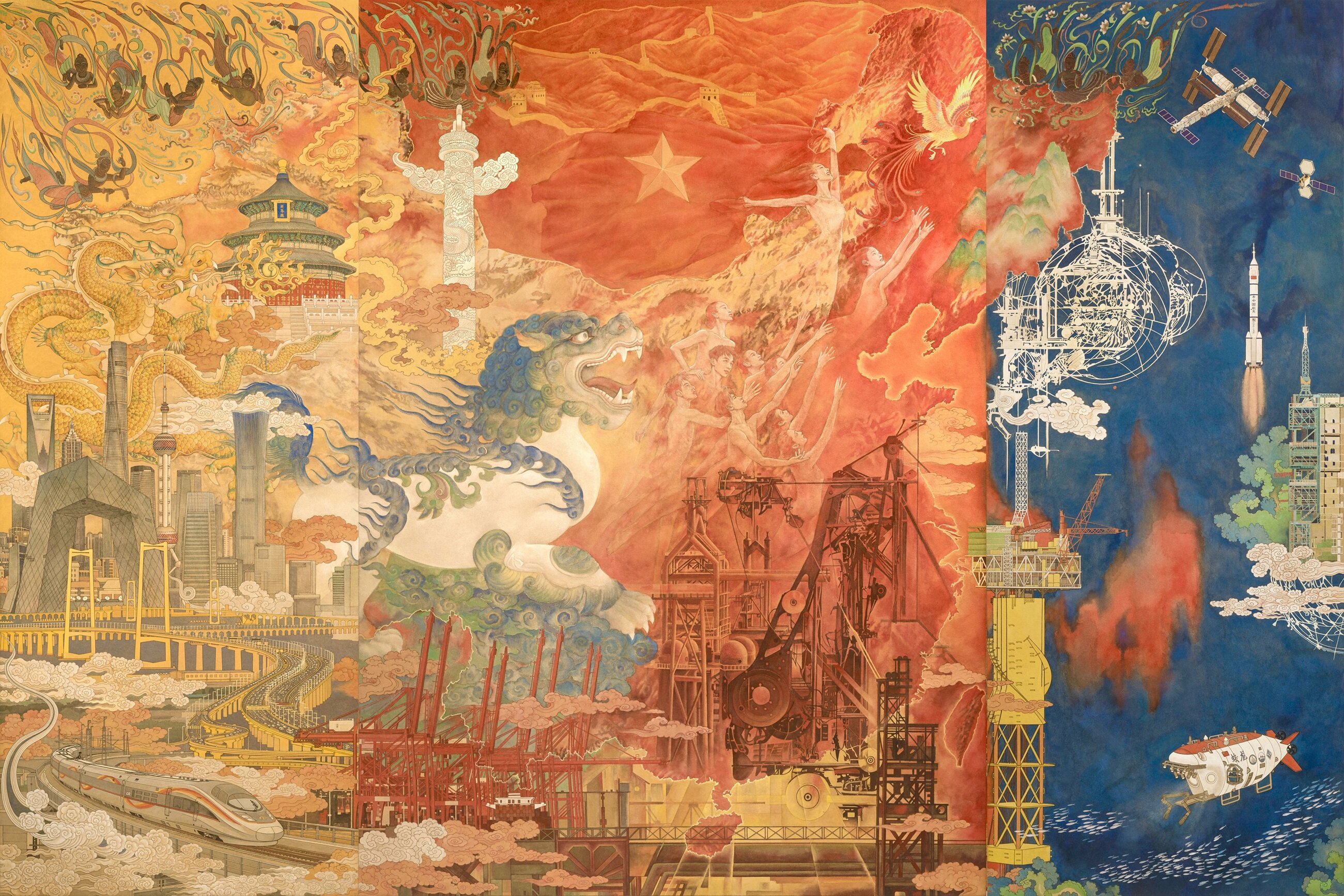 21.马鑫《复兴华章》200x300cm 纸本矿物色 2025年.jpg