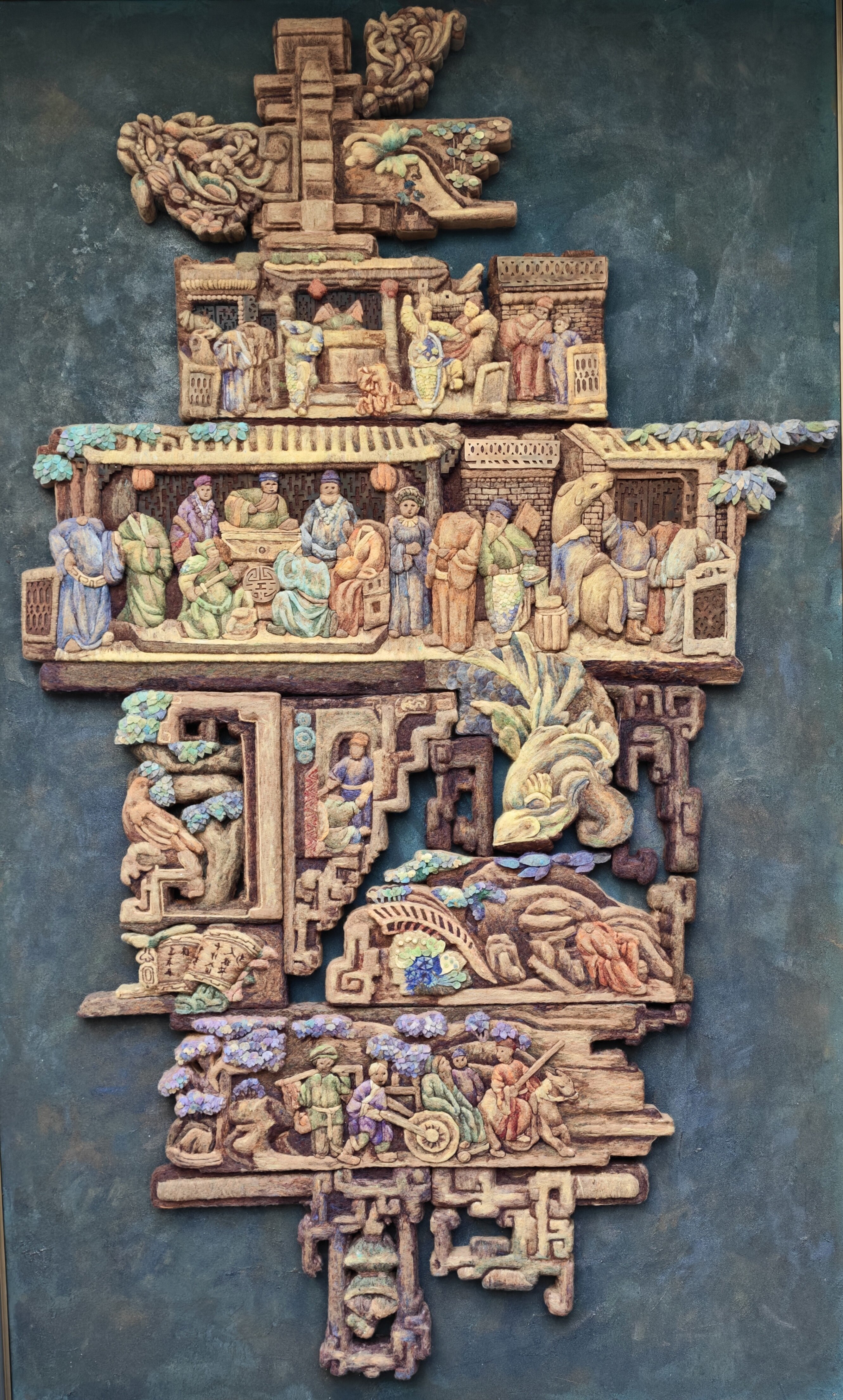 39.凌甜甜《旧梦》245cm×150cm羊毛毡浮雕2026年.jpg