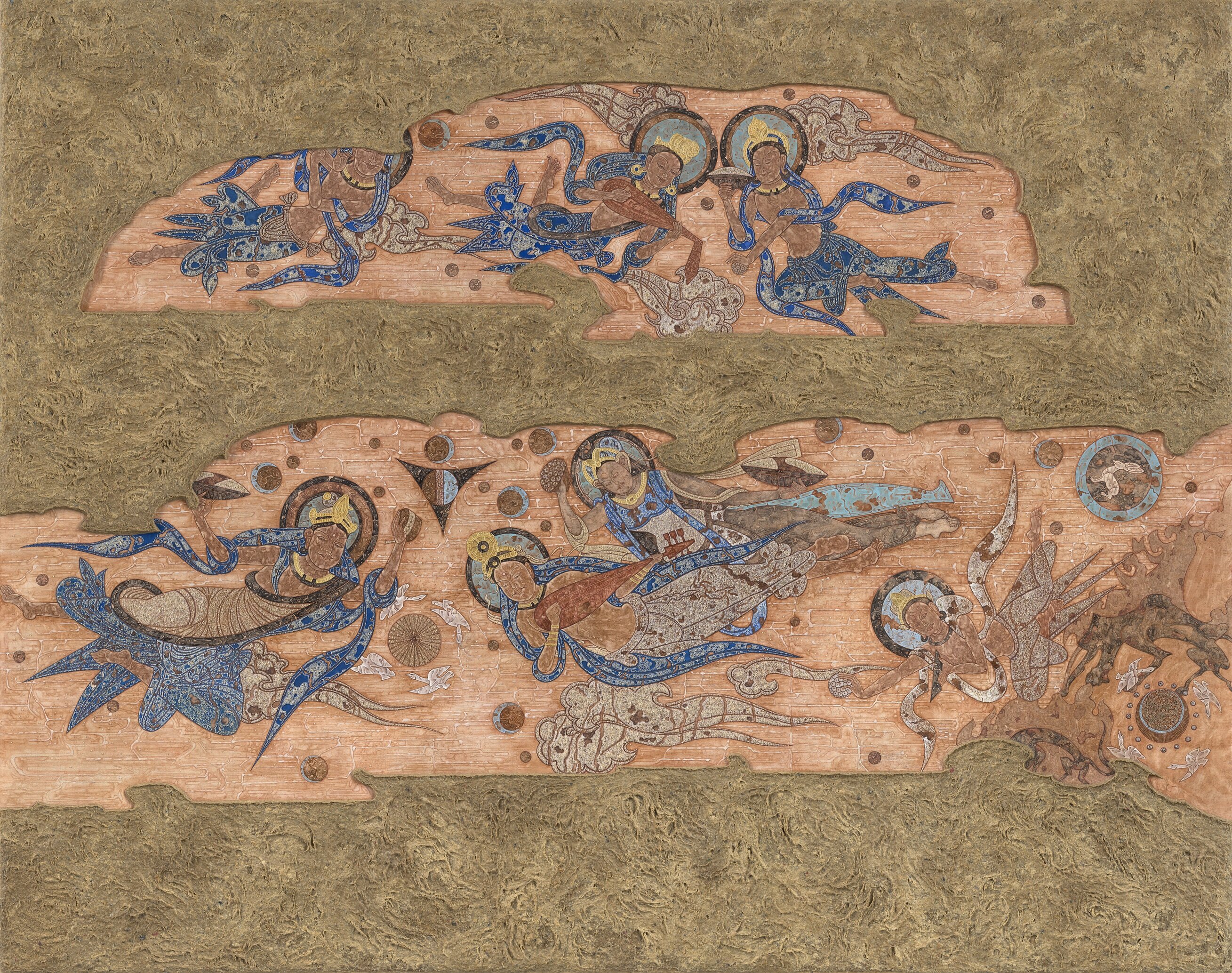 8..黄山、黄丹《千年飞天梦》150cm x190cm  综合材料 2024年.jpg